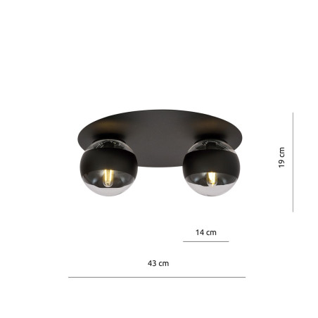 Lampa sufitowa  SOLAR 2 BLACK/STRIPE 1129/2 EMIBIG