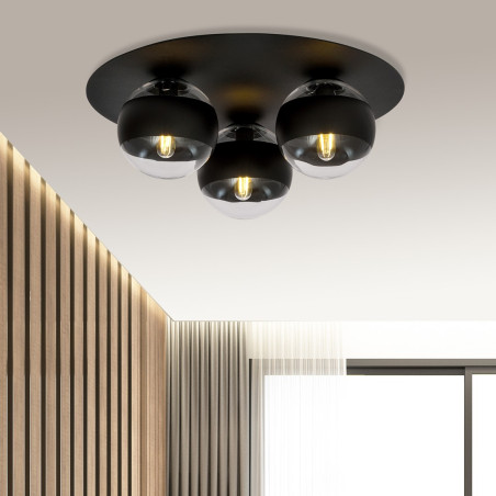 Lampa sufitowa  SOLAR 3 BLACK/STRIPE 1129/3 EMIBIG
