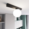 Lampa sufitowa  FIT 1 BLACK/OPAL 1124/1 EMIBIG