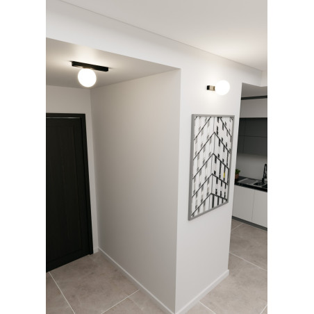 Lampa sufitowa  FIT 1 BLACK/OPAL 1124/1 EMIBIG
