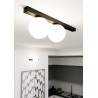 Lampa sufitowa  FIT 2 BLACK/OPAL 1124/2 EMIBIG