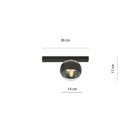 Lampa sufitowa  FIT 1 BLACK/STRIPE 1123/1 EMIBIG