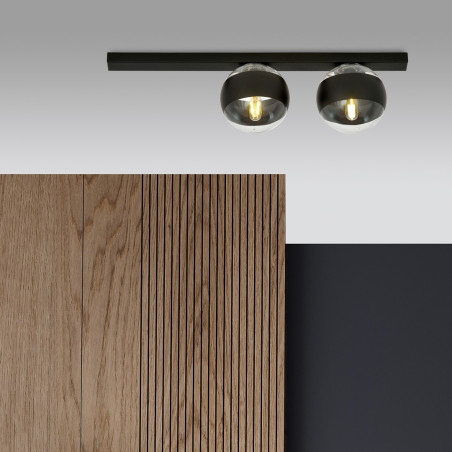 Lampa sufitowa  FIT 2 BLACK/STRIPE 1123/2 EMIBIG