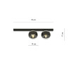 Lampa sufitowa  FIT 2 BLACK/STRIPE 1123/2 EMIBIG