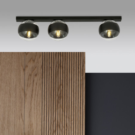 Lampa sufitowa  FIT 3 BLACK/STRIPE 1123/3 EMIBIG
