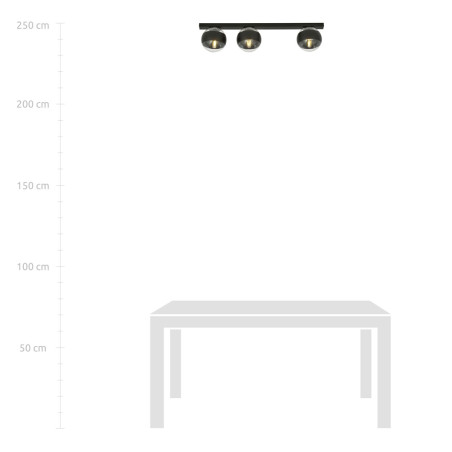Lampa sufitowa  FIT 3 BLACK/STRIPE 1123/3 EMIBIG