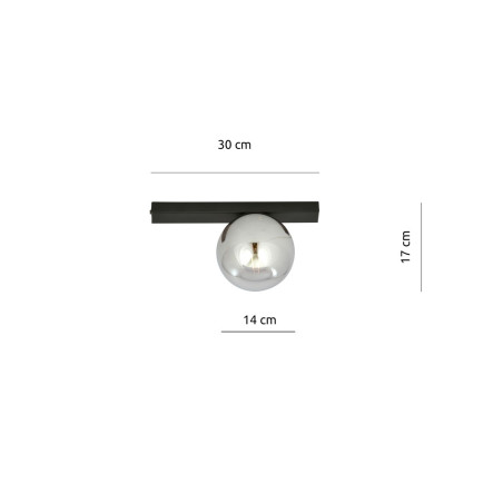 Lampa sufitowa  FIT 1 BLACK/GRAFIT 1122/1 EMIBIG