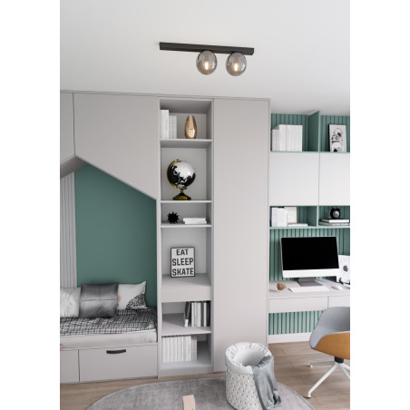 Lampa sufitowa  FIT 2 BLACK/GRAFIT 1122/2 EMIBIG
