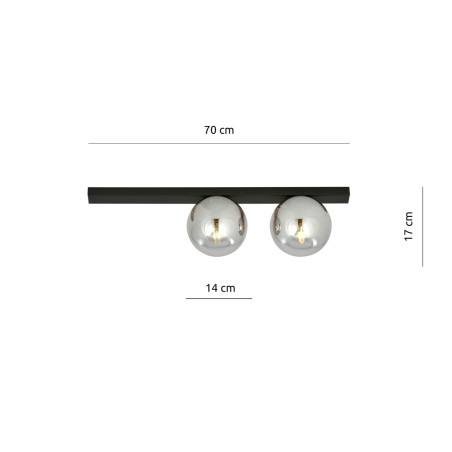 Lampa sufitowa  FIT 2 BLACK/GRAFIT 1122/2 EMIBIG