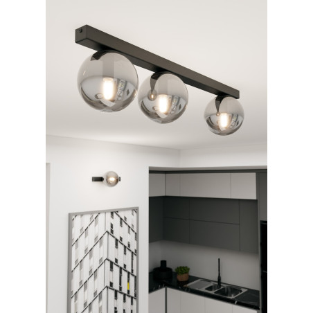Lampa sufitowa  FIT 3 BLACK/GRAFIT 1122/3 EMIBIG