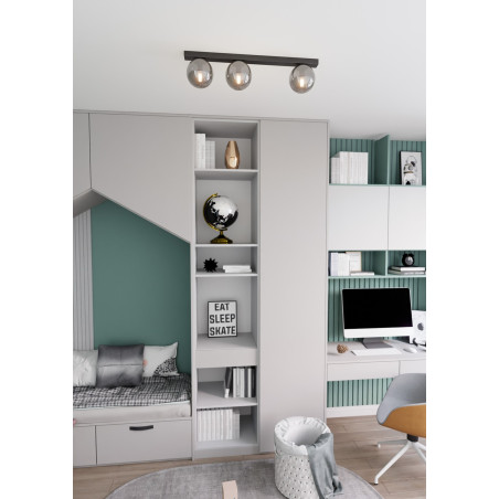 Lampa sufitowa  FIT 3 BLACK/GRAFIT 1122/3 EMIBIG