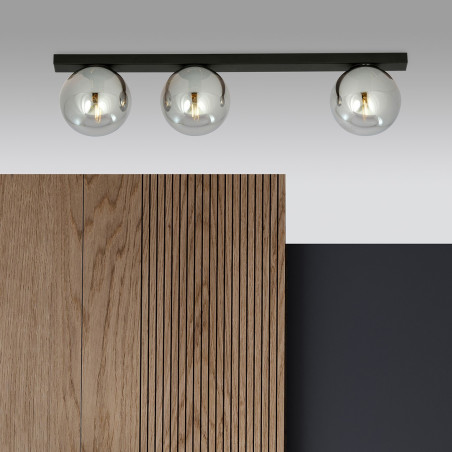 Lampa sufitowa  FIT 3 BLACK/GRAFIT 1122/3 EMIBIG