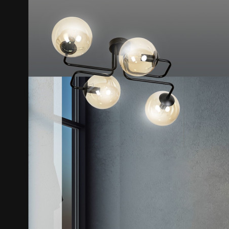 Lampa sufitowa  BRENDI 4 BL MIODOWY 833/4 EMIBIG