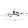 Lampa sufitowa  BRENDI 6A BL TRANSPARENT 831/6A EMIBIG