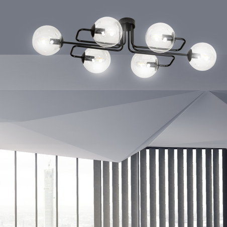 Lampa sufitowa  BRENDI 6A BL TRANSPARENT 831/6A EMIBIG