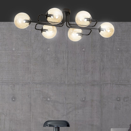Lampa sufitowa  BRENDI 6A BL MIODOWY 833/6A EMIBIG