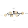 Lampa sufitowa  BRENDI 6A BL MIODOWY 833/6A EMIBIG