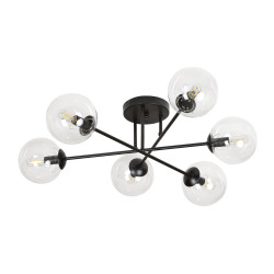 Lampa sufitowa  BRENDI 6B BL TRANSPARENT 831/6B EMIBIG