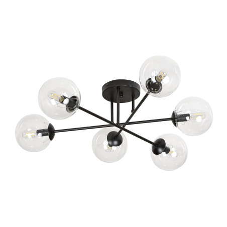 Lampa sufitowa  BRENDI 6B BL TRANSPARENT 831/6B EMIBIG