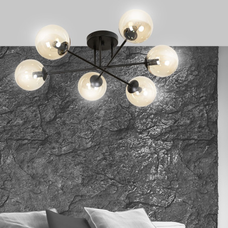 Lampa sufitowa  BRENDI 6B BL MIODOWY 833/6B EMIBIG