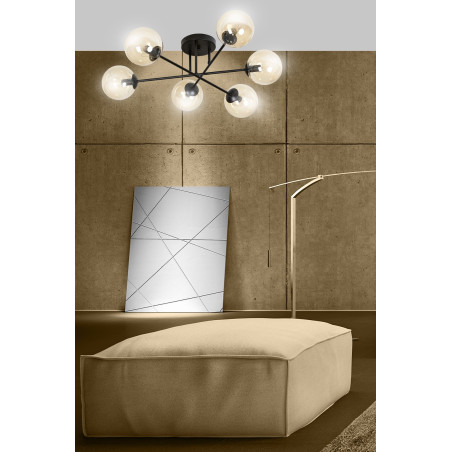 Lampa sufitowa  BRENDI 6B BL MIODOWY 833/6B EMIBIG