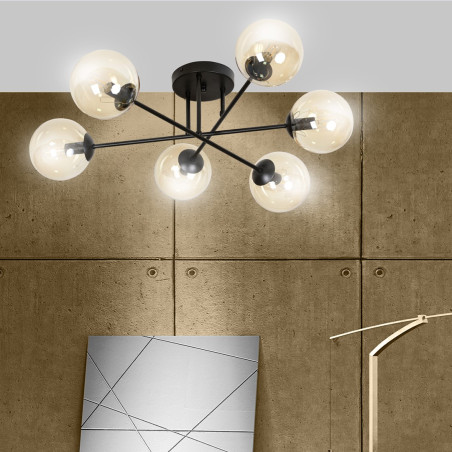 Lampa sufitowa  BRENDI 6B BL MIODOWY 833/6B EMIBIG