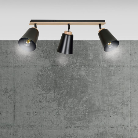Lampa sufitowa  ATLAS 3 BLACK 725/3 EMIBIG