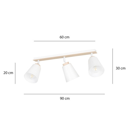 Lampa sufitowa  ATLAS 3 WHITE 724/3 EMIBIG