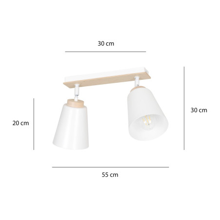 Lampa sufitowa  ATLAS 2 WHITE 724/2 EMIBIG
