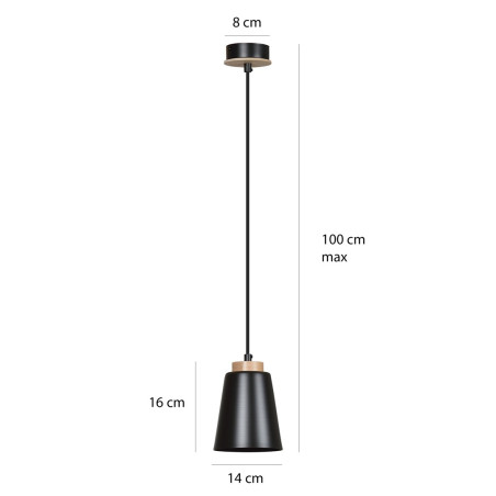 Lampa wisząca BOLERO 1 BLACK 442/1 EMIBIG