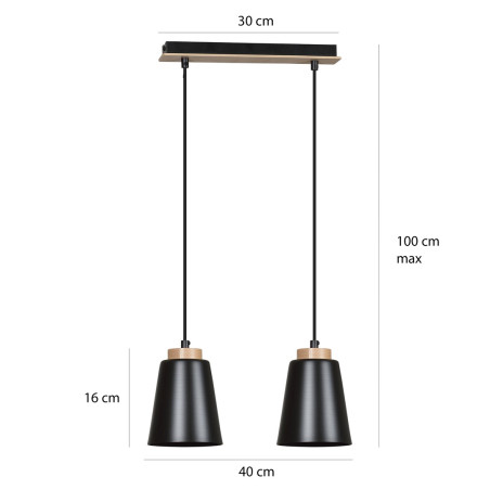 Lampa wisząca BOLERO 2 BLACK 442/2 EMIBIG