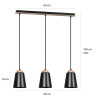 Lampa wisząca BOLERO 3 BLACK 442/3 EMIBIG
