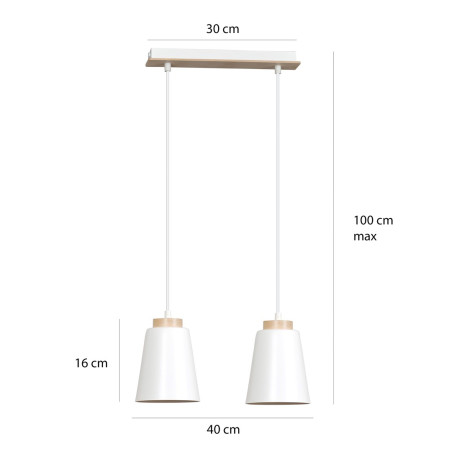 Lampa wisząca BOLERO 2 WHITE 443/2 EMIBIG