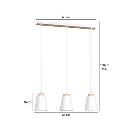 Lampa wisząca BOLERO 3 WHITE 443/3 EMIBIG