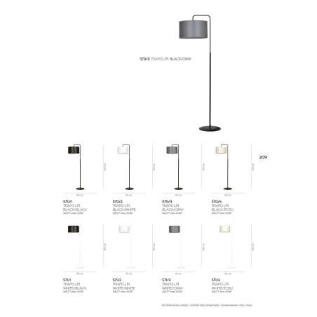 Lampa podłogowa TRAPO LP1 BL WHITE 570/2 EMIBIG