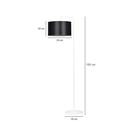 Lampa podłogowa TRAPO LP1 WH BLACK 571/1 EMIBIG