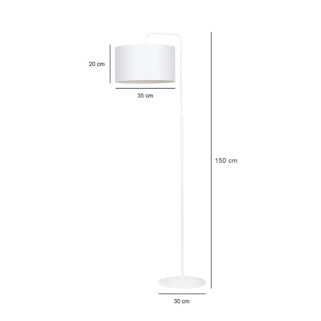 Lampa podłogowa TRAPO LP1 WH WHITE 575/1 EMIBIG
