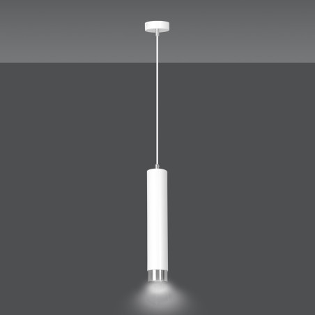 Lampa wisząca  KIBO 1 WH/CHROME 641/1 EMIBIG