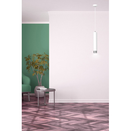 Lampa wisząca  KIBO 1 WH/CHROME 641/1 EMIBIG