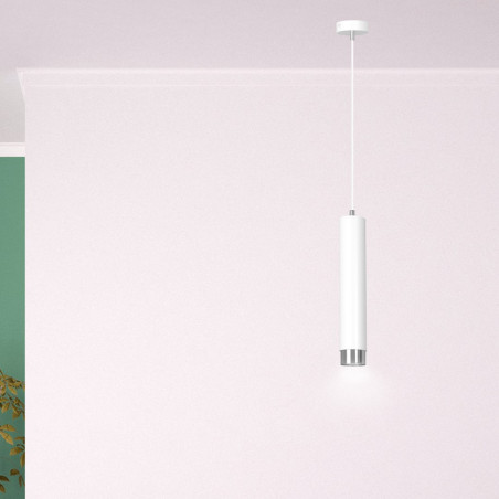 Lampa wisząca  KIBO 1 WH/CHROME 641/1 EMIBIG