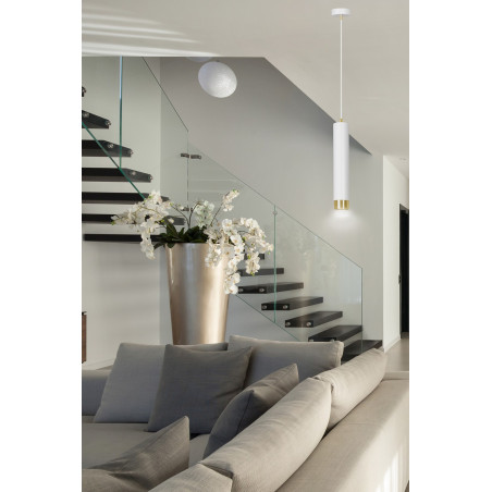 Lampa wisząca  KIBO 1 WH/GOLD 642/1 EMIBIG