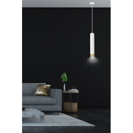 Lampa wisząca  KIBO 1 WH/GOLD 642/1 EMIBIG