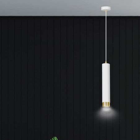 Lampa wisząca  KIBO 1 WH/GOLD 642/1 EMIBIG