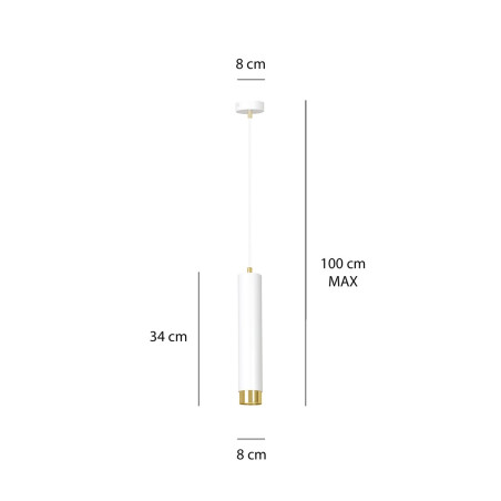Lampa wisząca  KIBO 1 WH/GOLD 642/1 EMIBIG