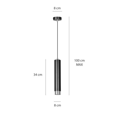 Lampa wisząca  KIBO 1 BL/CHROME 643/1 EMIBIG