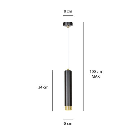 Lampa wisząca  KIBO 1 BL/GOLD 644/1 EMIBIG