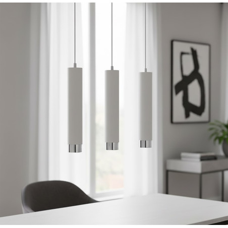 Lampa wisząca  KIBO 3 WH/CHROME 641/3 EMIBIG