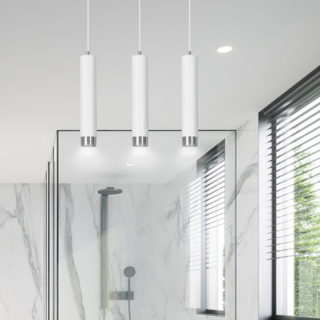 Lampa wisząca  KIBO 3 WH/CHROME 641/3 EMIBIG