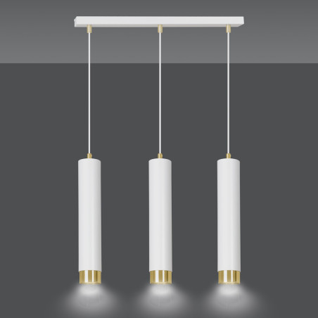 Lampa wisząca  KIBO 3 WH/GOLD 642/3 EMIBIG