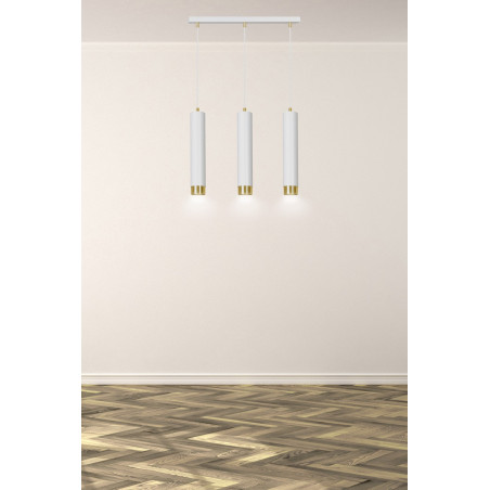 Lampa wisząca  KIBO 3 WH/GOLD 642/3 EMIBIG